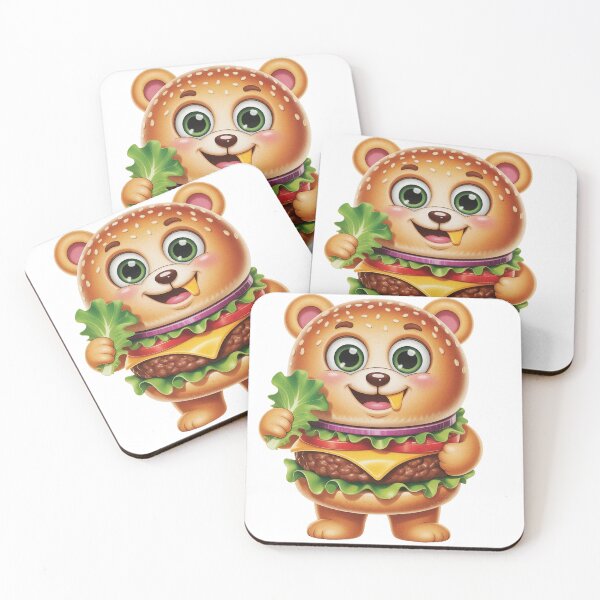 Item preview, Bear Burger Cute Cartoon Funny designed and sold by PietrzakDesign.