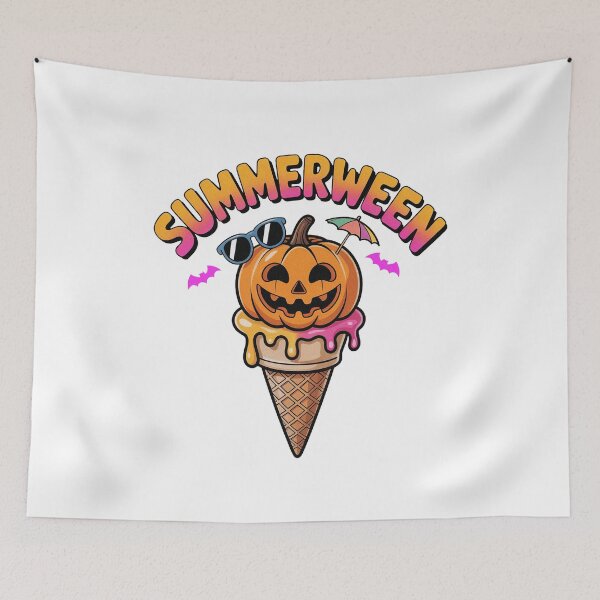 Item preview, Summerween Spooky Summer Halloween Pumpkin Ice Cream designed and sold by PietrzakDesign.