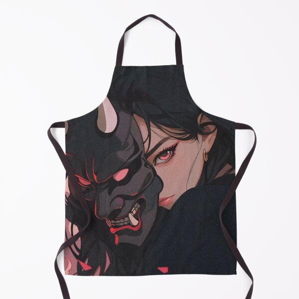 Aperçu de l'œuvre Femme avec masque Oni (couleur) créée et vendue par RoiKKouShop.
