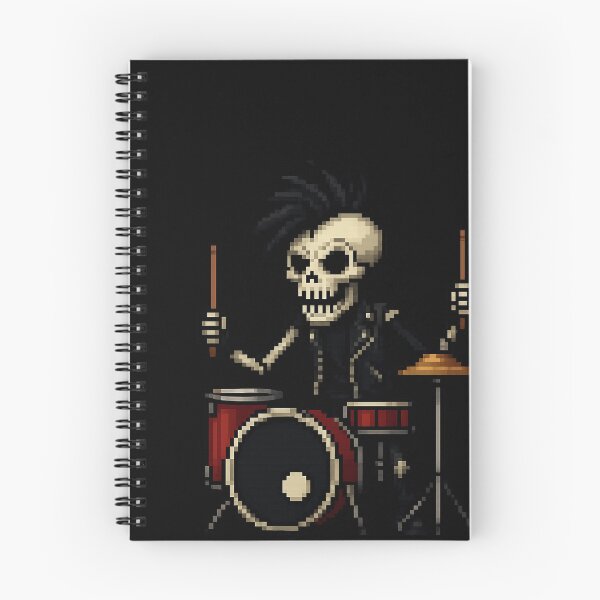 Item preview, Pixel Punk Skeleton Drummer – Rock On designed and sold by Pumpuy Design.
