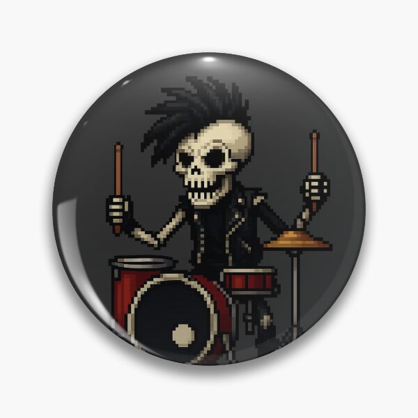 Item preview, Pixel Punk Skeleton Drummer – Rock On designed and sold by Pumpuy Design.