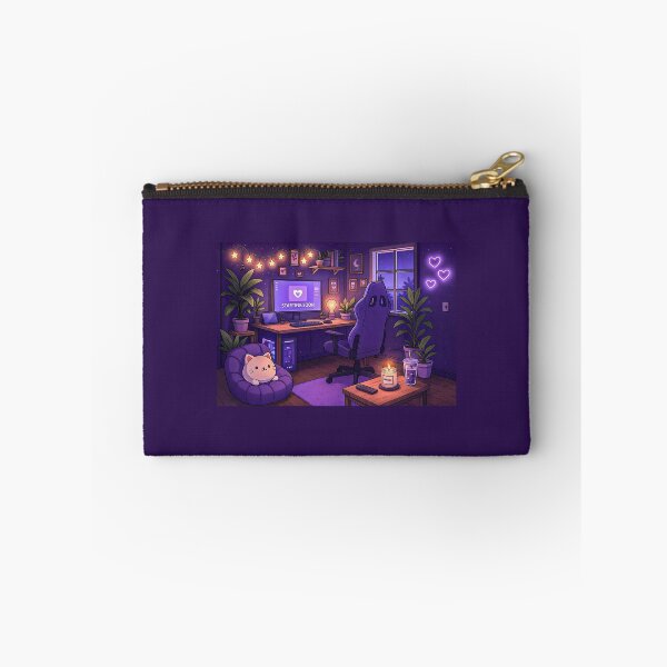 Item preview, Lo-Fi Room for Streamers: Violet Tones with Neon Lights, Garlands, and Plants designed and sold by Mycozydesign.