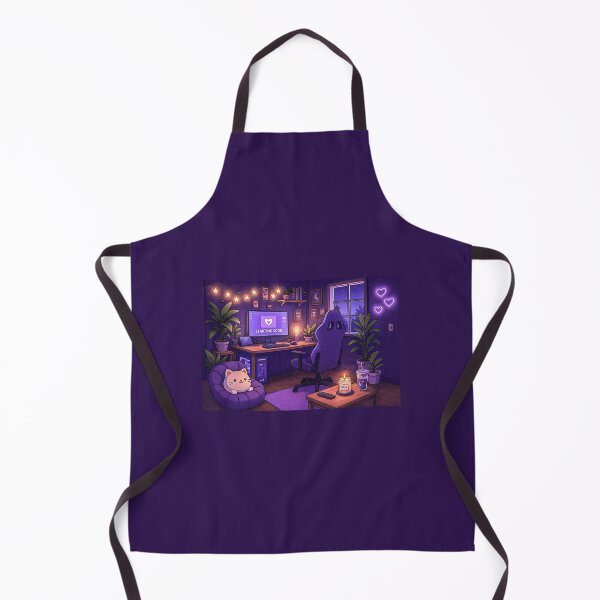 Item preview, Lo-Fi Room for Streamers: Violet Tones with Neon Lights, Garlands, and Plants designed and sold by Mycozydesign.