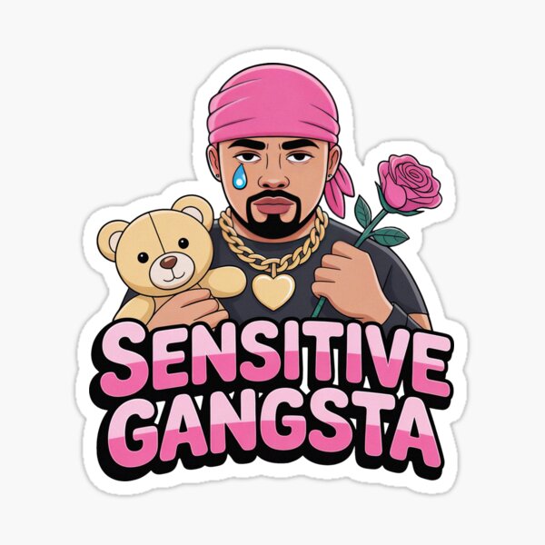 Vista previa del artículo con la obra «Meme de gangster sensible», diseñado y vendido por PietrzakDesign.
