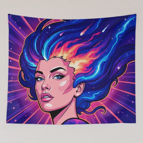 Item preview, Dolled Up Radiant Soul — Celestial Pop Art Portrait of a Strong Woman designed and sold by  Ojo de Lilith.