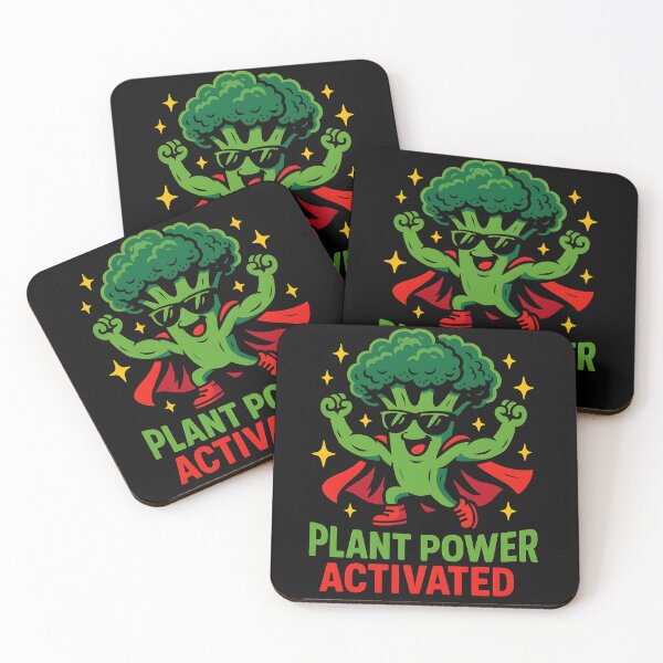 Item preview, Plant Power Activated – Super Broccoli Hero Illustration designed and sold by JaroPrints.