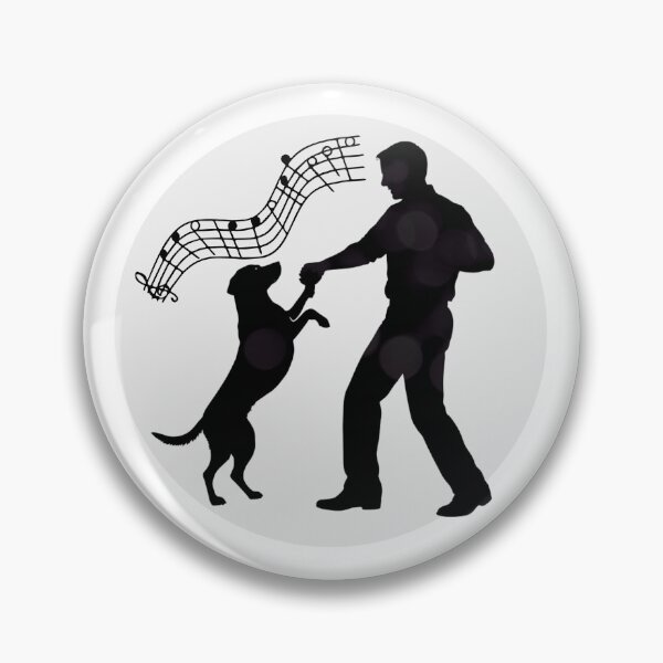 Item preview, Dog Dancing with Man Music Notes Silhouette Black designed and sold by TackyTime.