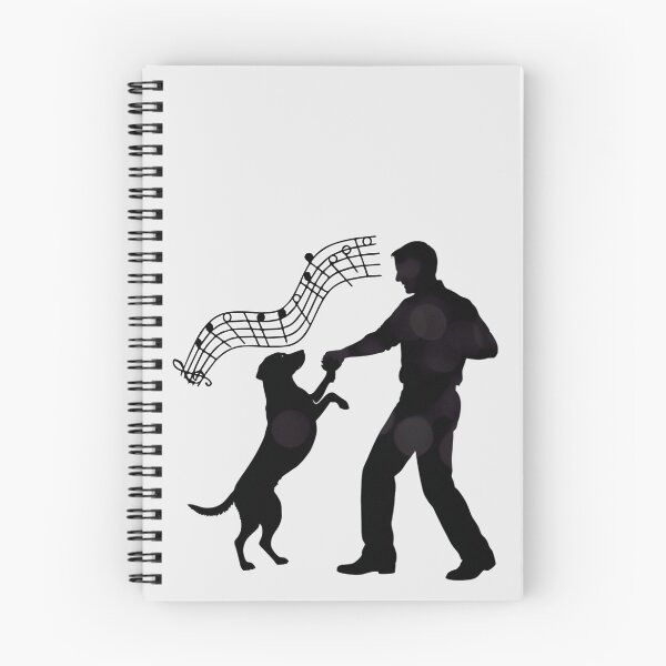 Item preview, Dog Dancing with Man Music Notes Silhouette Black designed and sold by TackyTime.