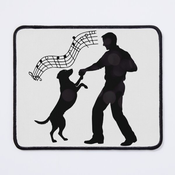 Item preview, Dog Dancing with Man Music Notes Silhouette Black designed and sold by TackyTime.