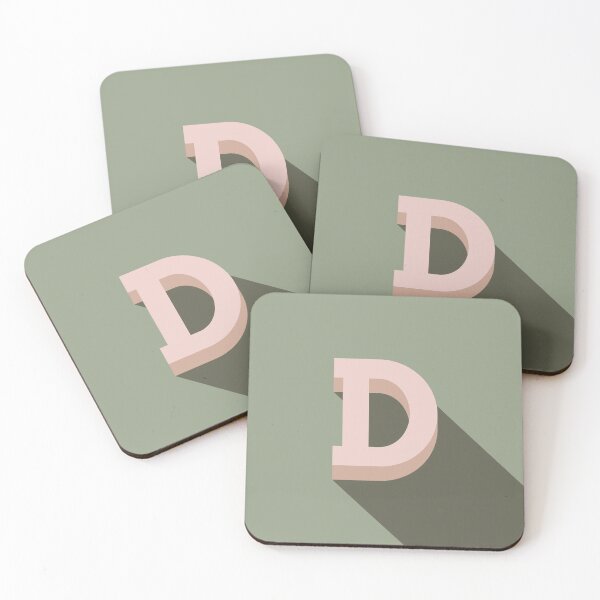 Item preview, Soft Pink & Sage Green Initial Letter D designed and sold by VANCHA ART.