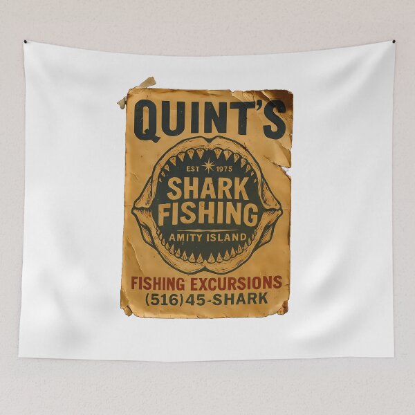 Item preview, Quint’s Shark Fishing – Amity Island Vintage Poster designed and sold by malero-design.