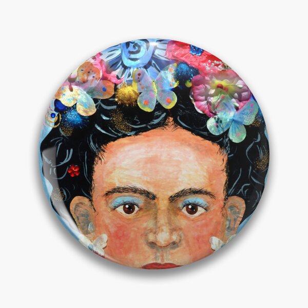 Item preview, Hand Paint Collage Woman with Floral Headpiece Frida designed and sold by Sharon Schwalbe.