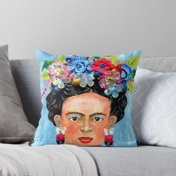 Item preview, Hand Paint Collage Woman with Floral Headpiece Frida designed and sold by Sharon Schwalbe.