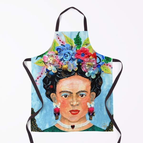 Item preview, Hand Paint Collage Woman with Floral Headpiece Frida designed and sold by Sharon Schwalbe.
