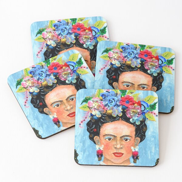 Item preview, Hand Paint Collage Woman with Floral Headpiece Frida designed and sold by Sharon Schwalbe.