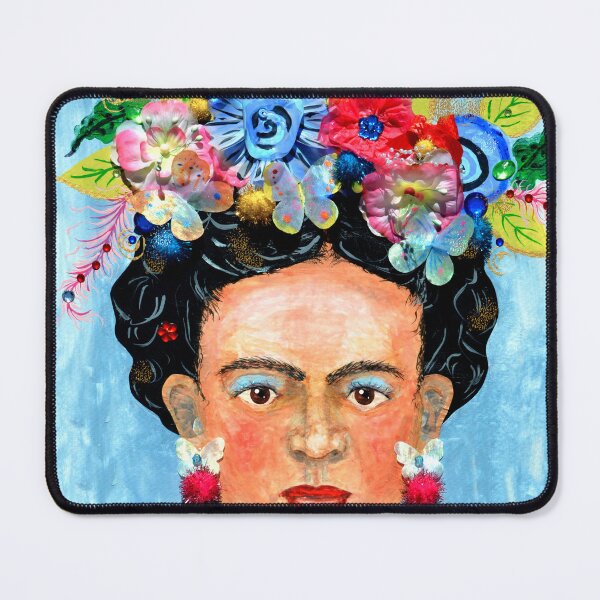 Item preview, Hand Paint Collage Woman with Floral Headpiece Frida designed and sold by Sharon Schwalbe.