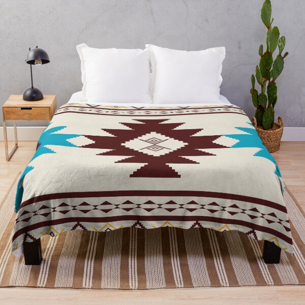 Item preview, Bold Southwest Tribal Pattern. Geometric Aztec Design in Blue and Brown. designed and sold by Kopii Art.