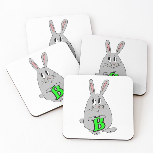 Artikelvorschau, Niedlicher grauer Hase, Buchstabe B – Waldtier-Alphabet für die Kinderzimmerwand entworfen und verkauft von illeN-Art-World.
