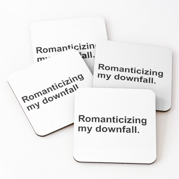 Item preview, Romanticizing my downfall. Black Ink Sticker designed and sold by RebelCactusStore.