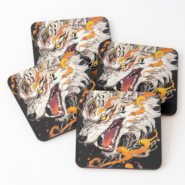 Item preview, Fury Flame Wolf – Japanese Tattoo Style Art designed and sold by The-Daily-Drape.