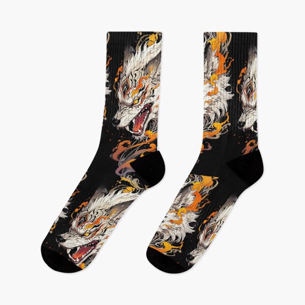 Item preview, Fury Flame Wolf – Japanese Tattoo Style Art designed and sold by The-Daily-Drape.