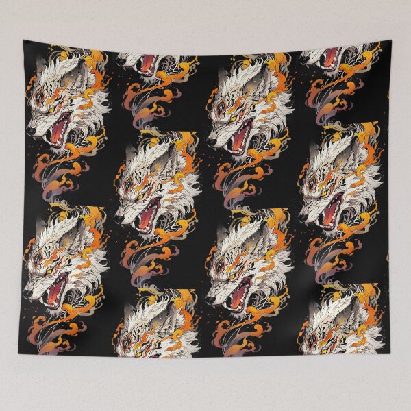 Item preview, Fury Flame Wolf – Japanese Tattoo Style Art designed and sold by The-Daily-Drape.