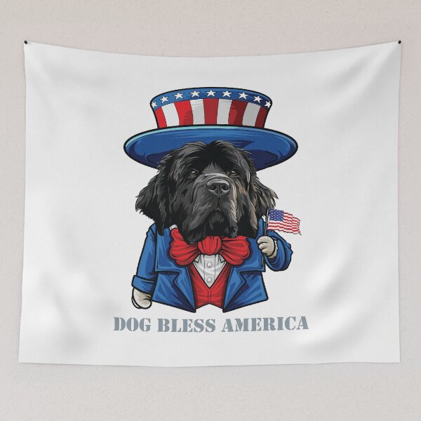 Item preview, Newfoundland Dog Bless America designed and sold by whyitsme.