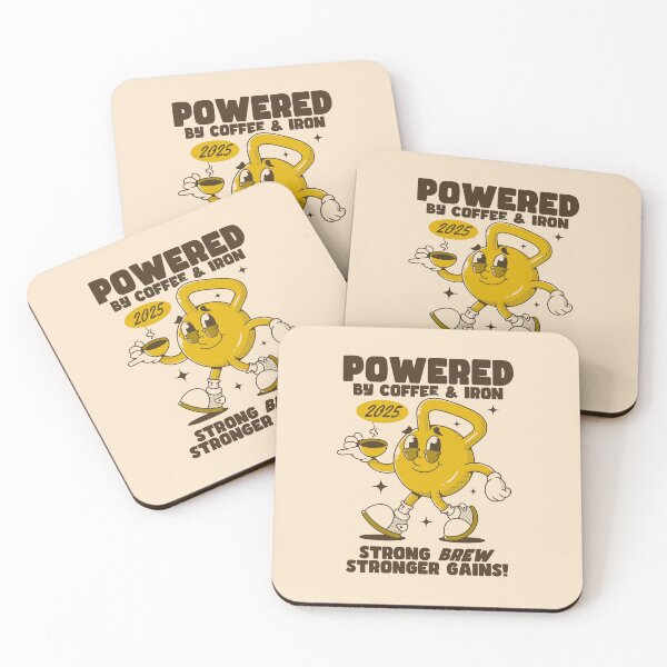 Item preview, Powered by Coffee and Iron Kettlebell Funny Gym designed and sold by adipra.
