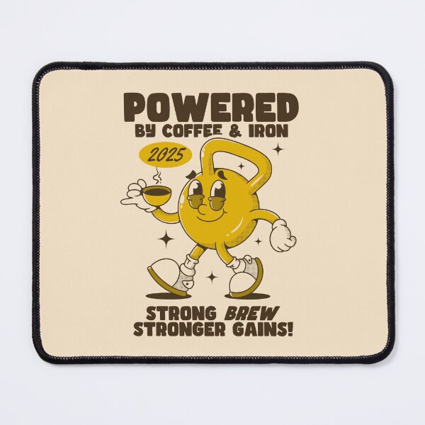 Item preview, Powered by Coffee and Iron Kettlebell Funny Gym designed and sold by adipra.