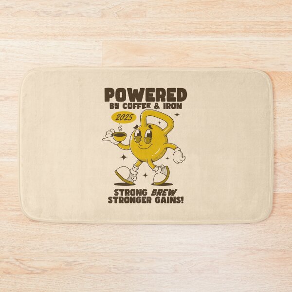Item preview, Powered by Coffee and Iron Kettlebell Funny Gym designed and sold by adipra.