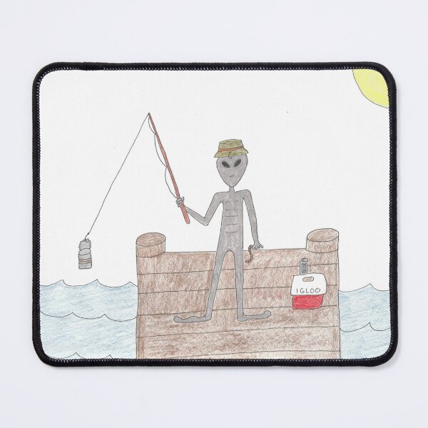 Item preview, Alien Fisherman designed and sold by Cute Little Alien Designs.