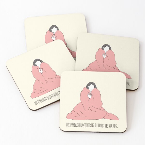 Item preview, Je procrastine donc je suis – Design cocooning fond beige (affiche, mug, carnet) designed and sold by Soukisa.