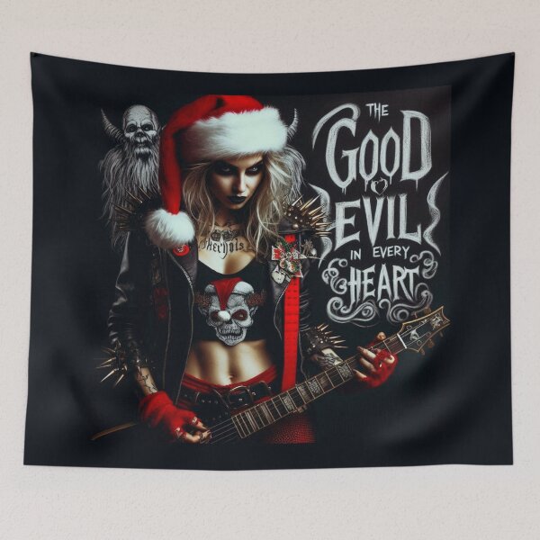 Item preview, Metal Lady Christmas Guitar Skull designed and sold by Voodoo Store Paranormal Collections.
