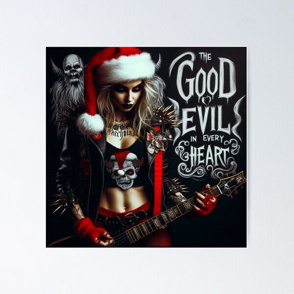 Item preview, Metal Lady Christmas Guitar Skull designed and sold by Voodoo Store Paranormal Collections.
