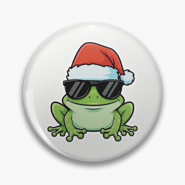 Item preview, Cool Christmas Frog – Festive Frog with Santa Hat & Shades designed and sold by Iras-Art-Corner.