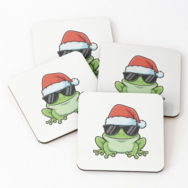 Item preview, Cool Christmas Frog – Festive Frog with Santa Hat & Shades designed and sold by Iras-Art-Corner.
