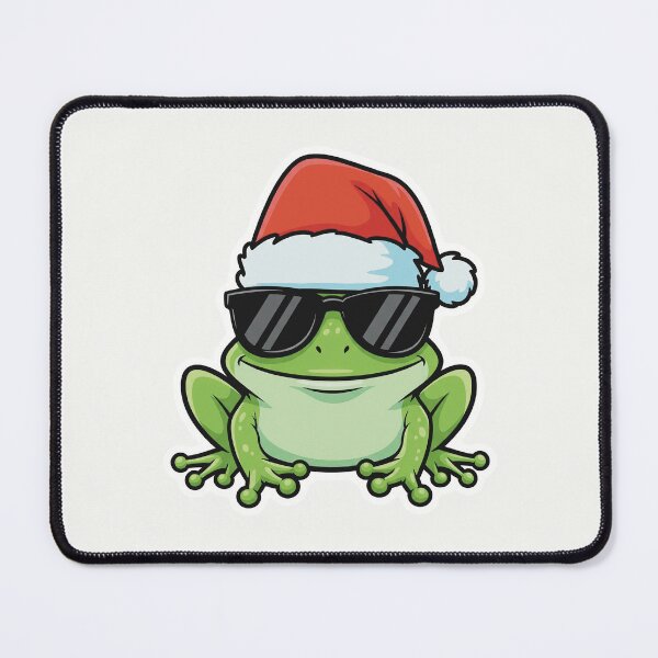 Item preview, Cool Christmas Frog – Festive Frog with Santa Hat & Shades designed and sold by Iras-Art-Corner.