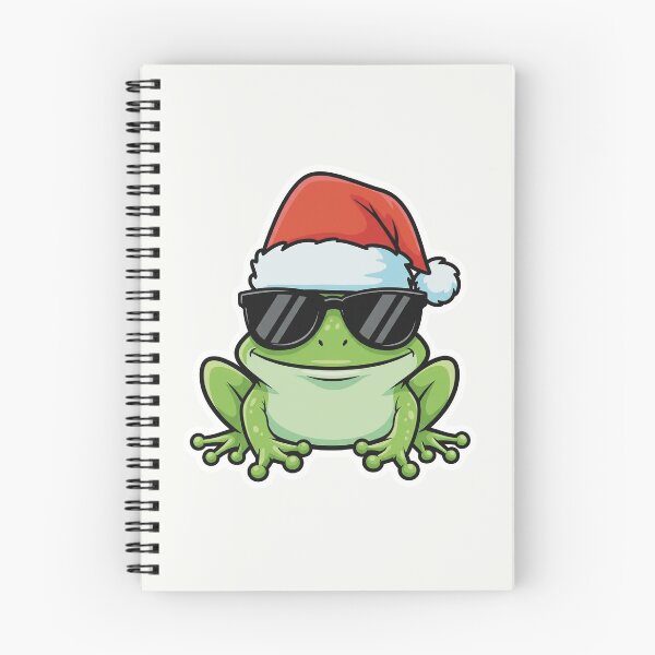 Item preview, Cool Christmas Frog – Festive Frog with Santa Hat & Shades designed and sold by Iras-Art-Corner.