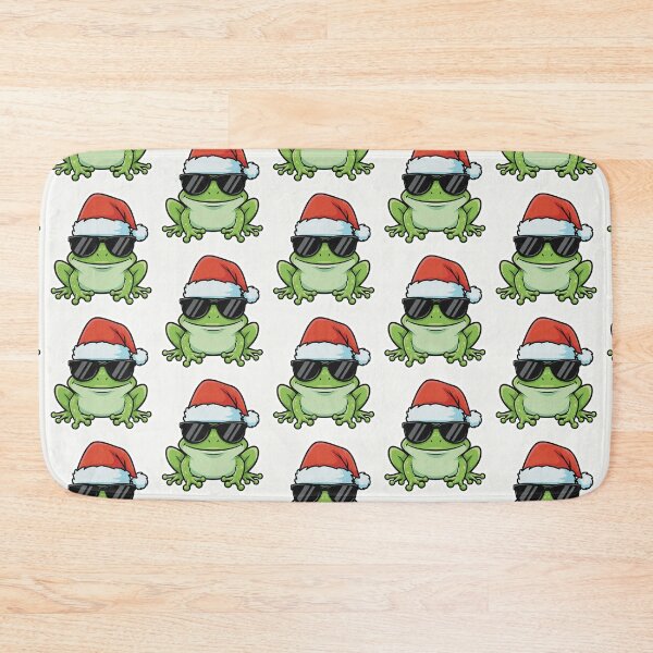 Item preview, Cool Christmas Frog – Festive Frog with Santa Hat & Shades designed and sold by Iras-Art-Corner.