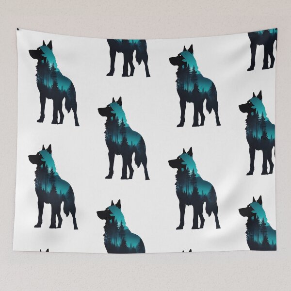 Artikelvorschau, Naturgeist Wolf – Doppelbelichtung Wildniskunst entworfen und verkauft von The-Daily-Drape.