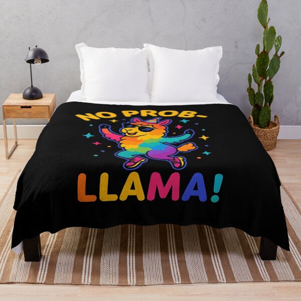 Item preview, No Prob-Llama – Dancing Rainbow Llama Funny Quote Design designed and sold by JaroPrints.