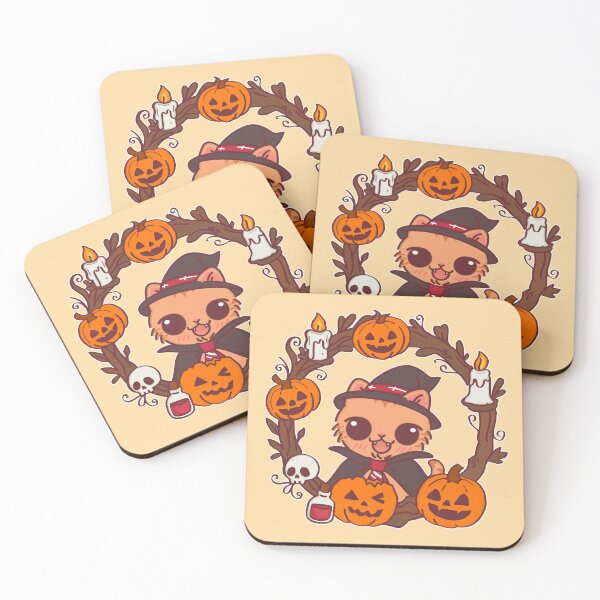 Item preview, Cute Wizard Cat Halloween Wreath – Kawaii Pumpkin Witch Kitty Decor designed and sold by BGMeYou.