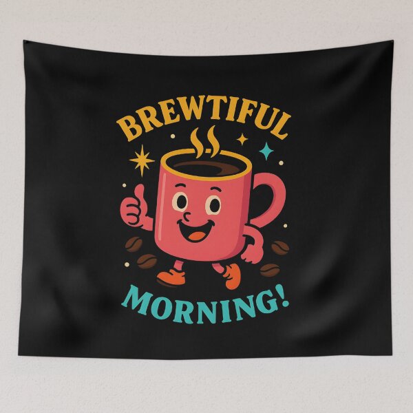 Item preview, Brewtiful Morning – Cheerful Coffee Mug Character Illustration designed and sold by JaroPrints.