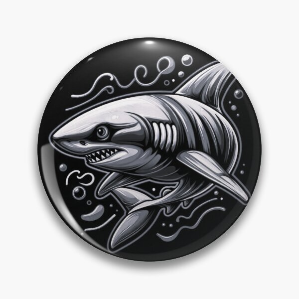 Item preview, black white shark desighn designed and sold by Dogandesighn.