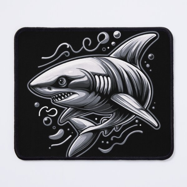 Item preview, black white shark desighn designed and sold by Dogandesighn.