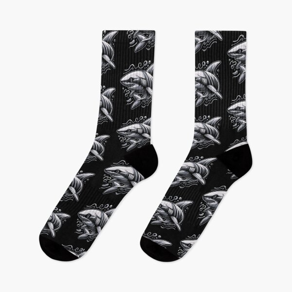 Item preview, black white shark desighn designed and sold by Dogandesighn.