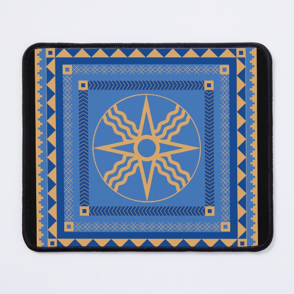 Item preview, Sun-Disk of Shamash - Lapis & Gold Pattern designed and sold by CaffeineCraftedCreations.
