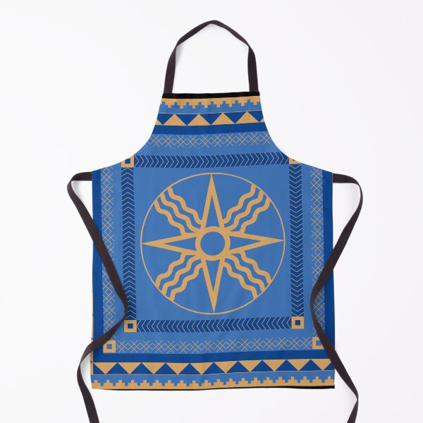 Item preview, Sun-Disk of Shamash - Lapis & Gold Pattern designed and sold by CaffeineCraftedCreations.