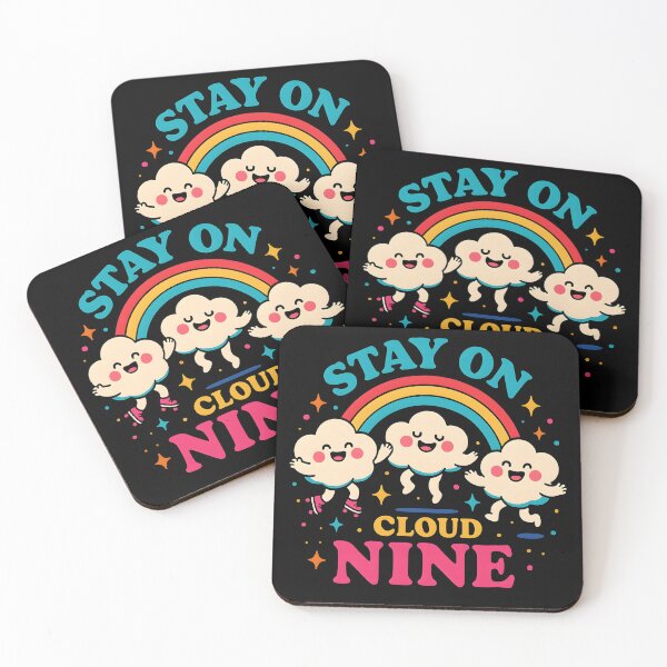 Item preview, Stay on Cloud Nine – Happy Dancing Clouds and Rainbow Positivity Design designed and sold by JaroPrints.