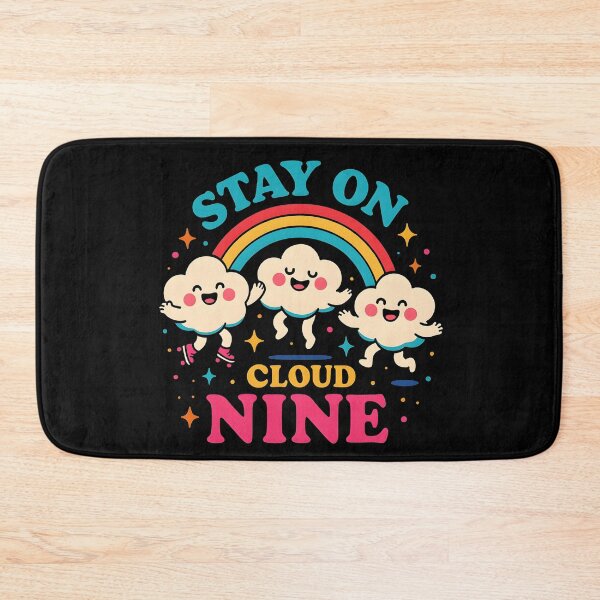 Item preview, Stay on Cloud Nine – Happy Dancing Clouds and Rainbow Positivity Design designed and sold by JaroPrints.